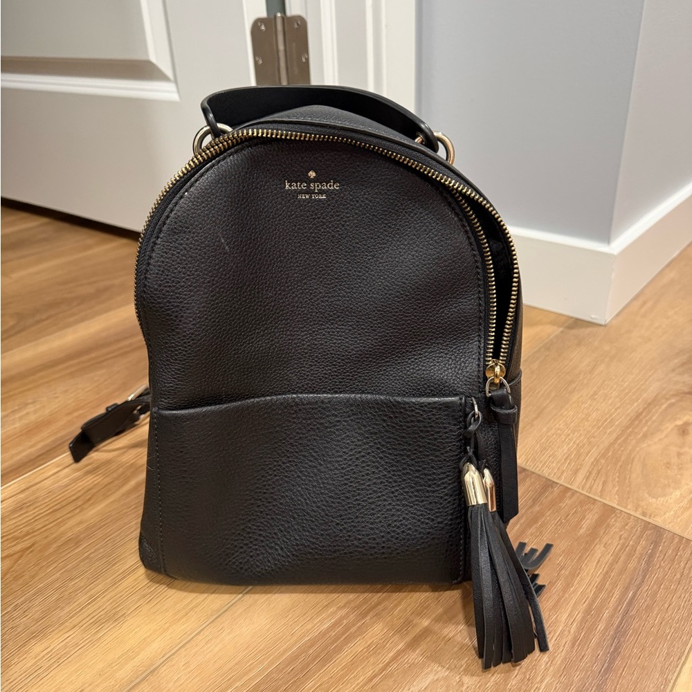 Kate Spade Black Textured Backpack